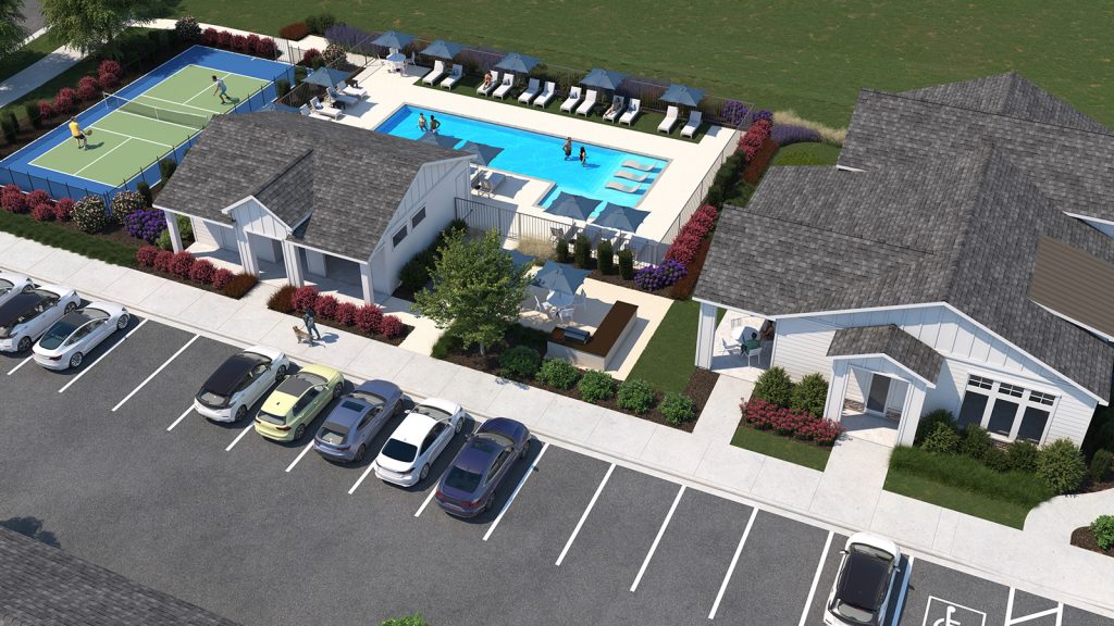 pickleball court and pool